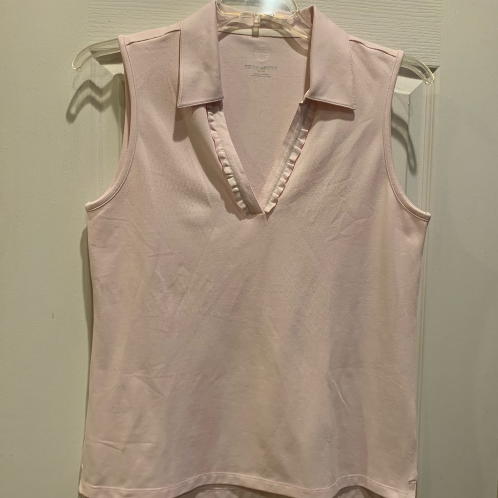 Tory Burch Performance Pique Ruffle Polo